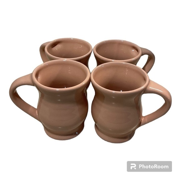 🌈 Vintage Peach coffee mugs set of 4 made by Reading China - Picture 1 of 3